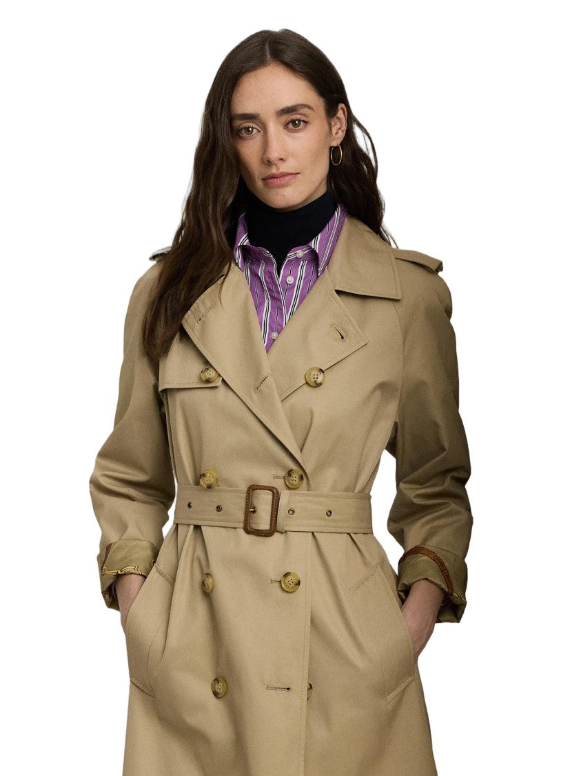 Lauren Ralph Lauren Double-Breasted Trench Coat With Tortoiseshell Buttons
