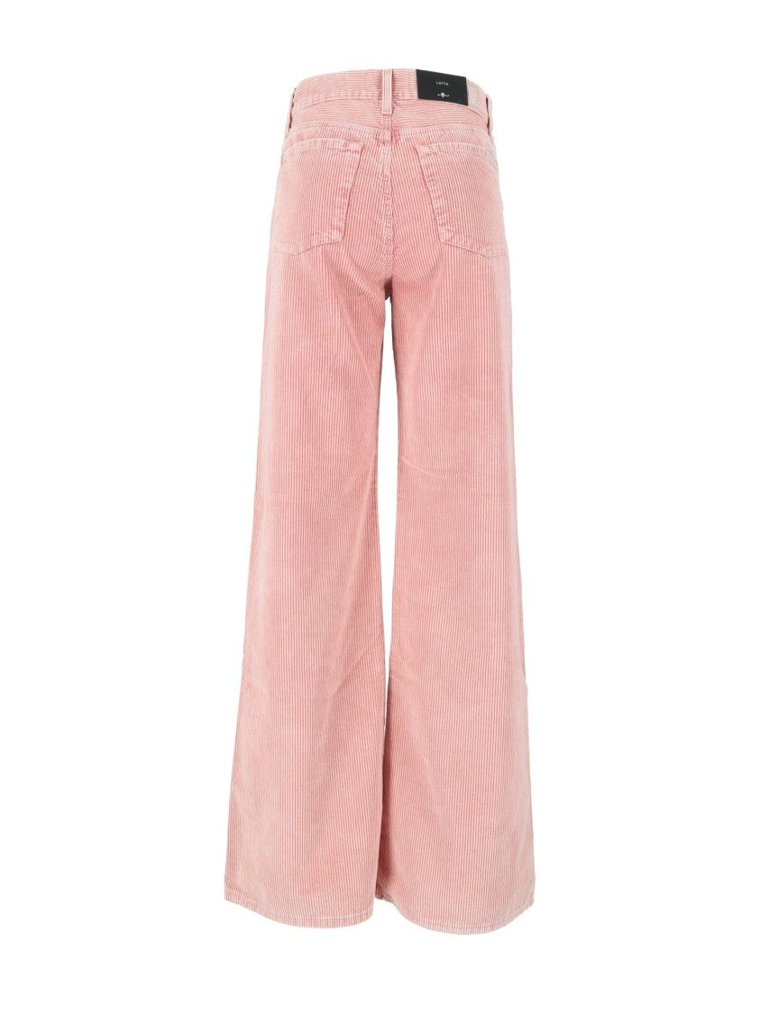 7 For All Mankind Powder Pink Lotta Blushing Wide-Leg Pants