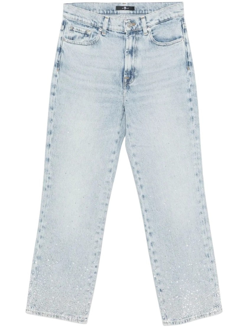 7 For All Mankind Logan Stovepipe Juicy With Faded Crystals