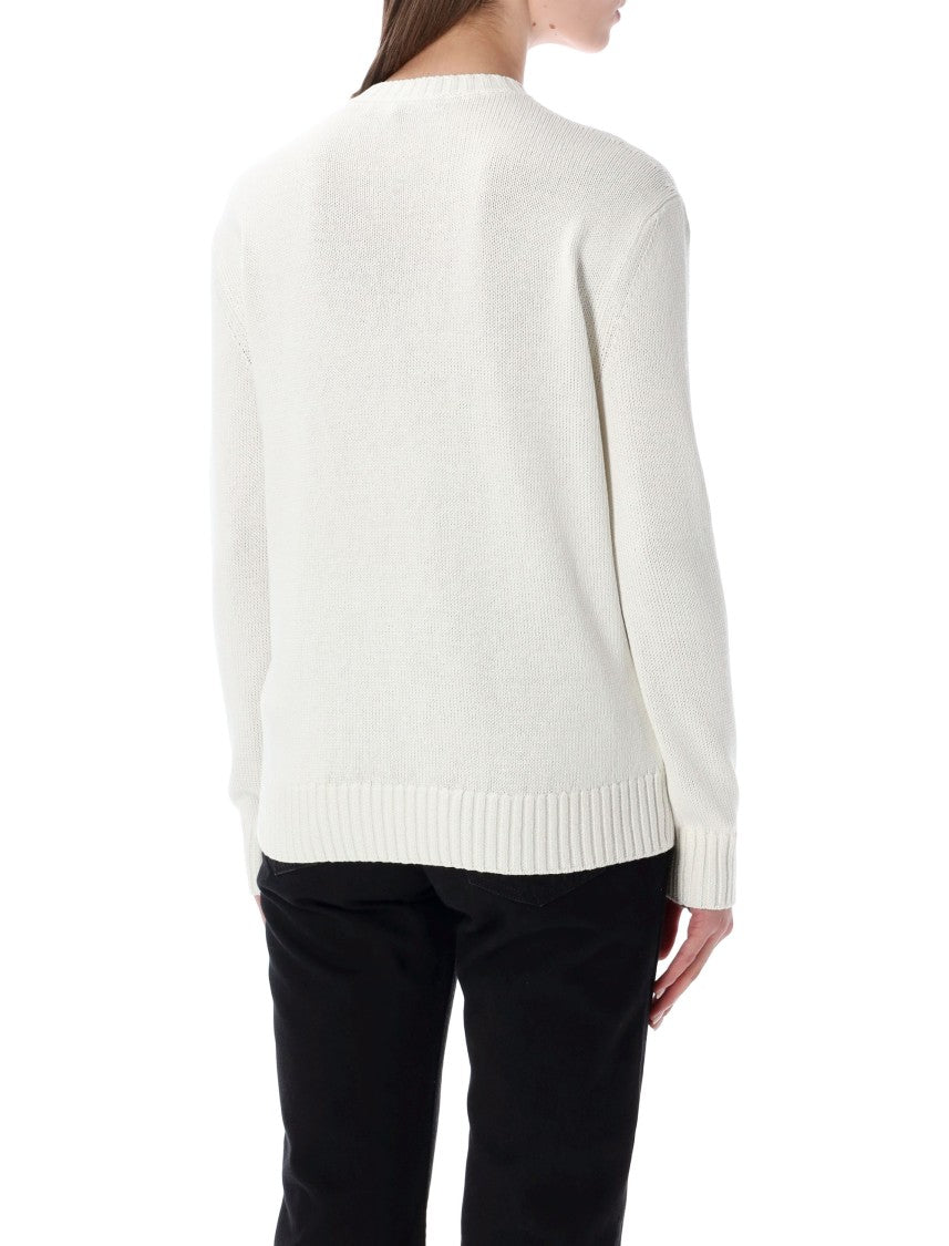Polo Ralph Lauren Sweater Bear Embroidered Knit Sweater