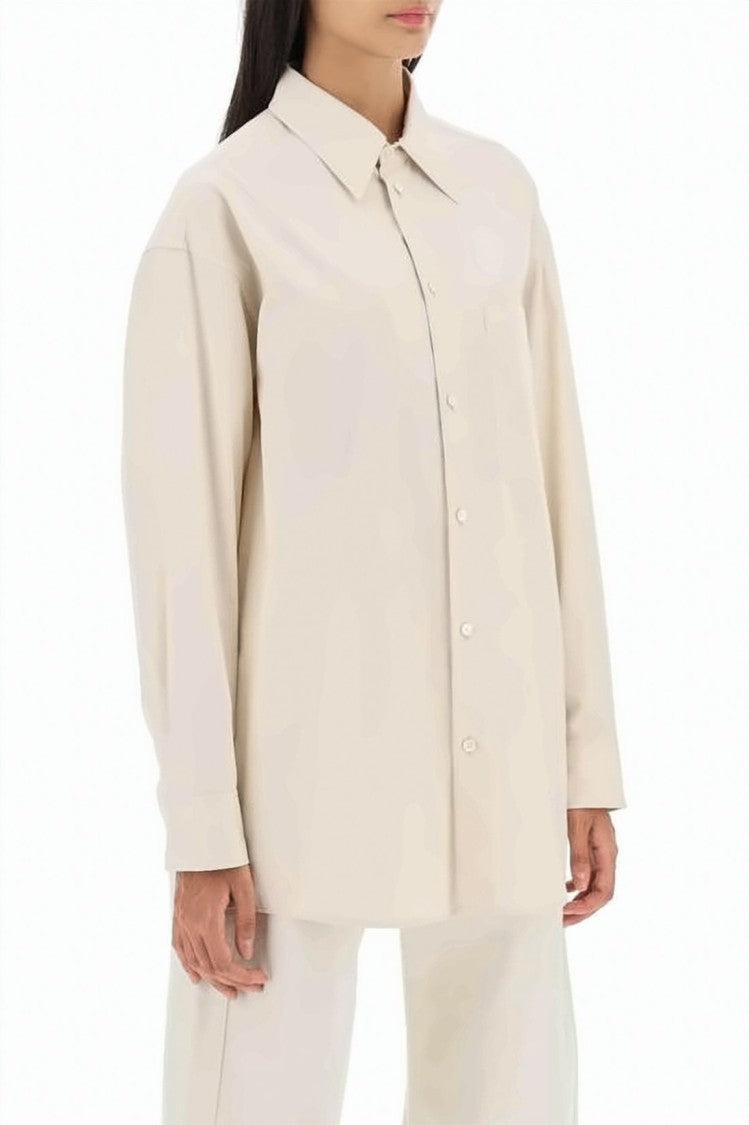 Lemaire Boxy Cotton Shirt With Classic Collar And Button Placket