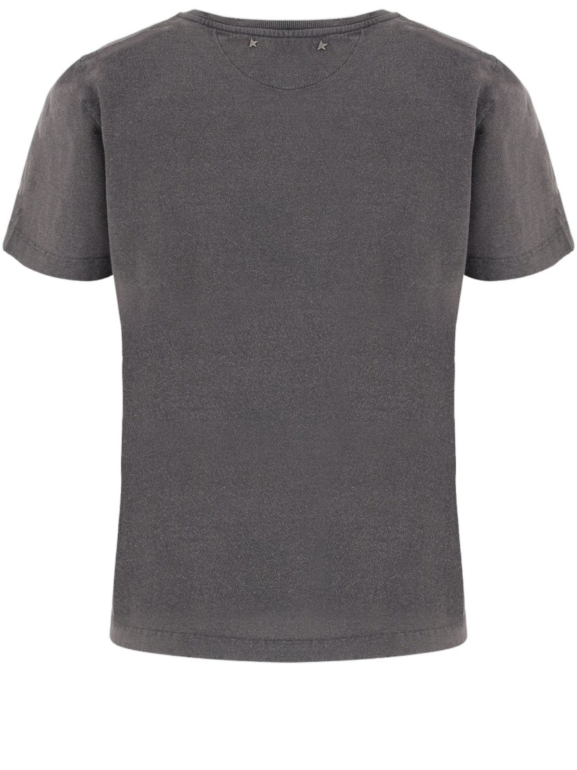 Golden Goose Dark Gray Minimalist Logo Cotton T-Shirt