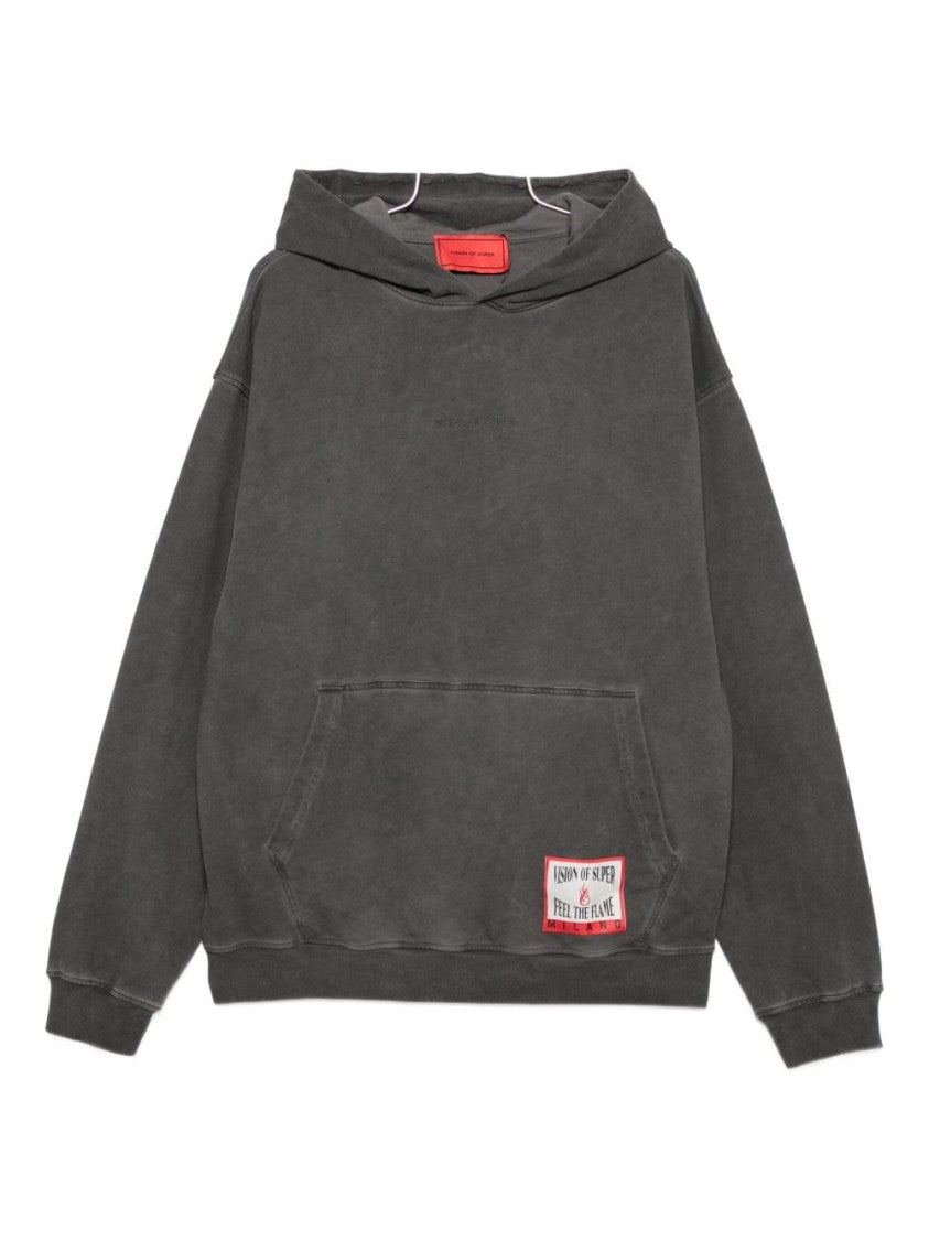 Vision Of Super Washed Gray Hoodie With Front Kangaroo Pocket