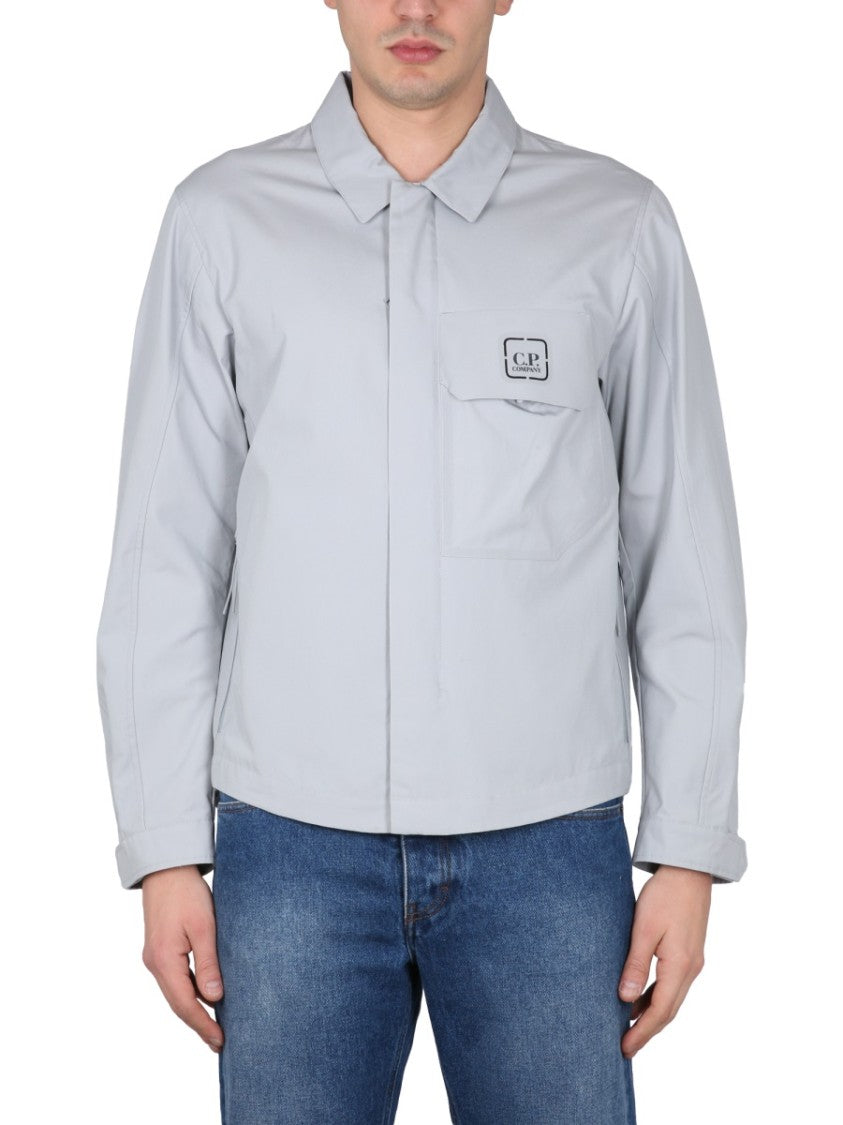 C.P. Company Front Zip Shirt With Classic Collar And Logo Detail