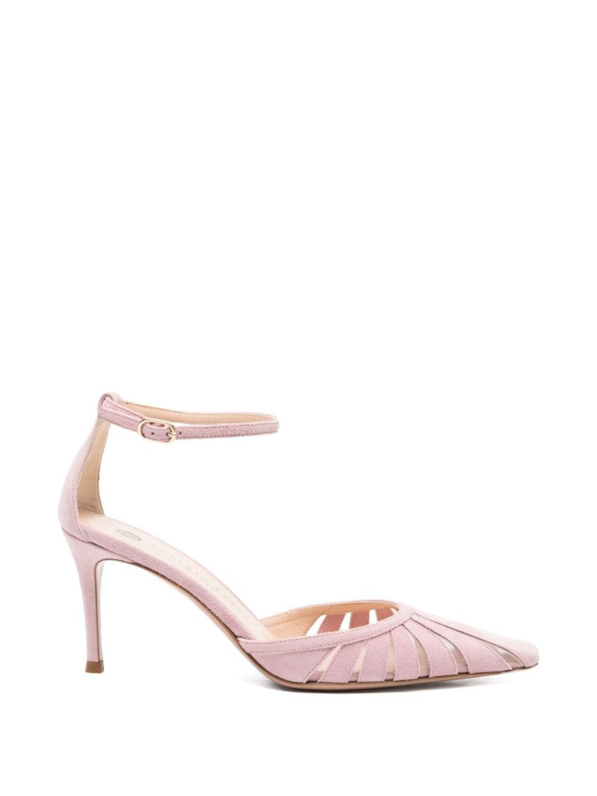 Roberto Festa Silk And Nylon Square Toe Heels