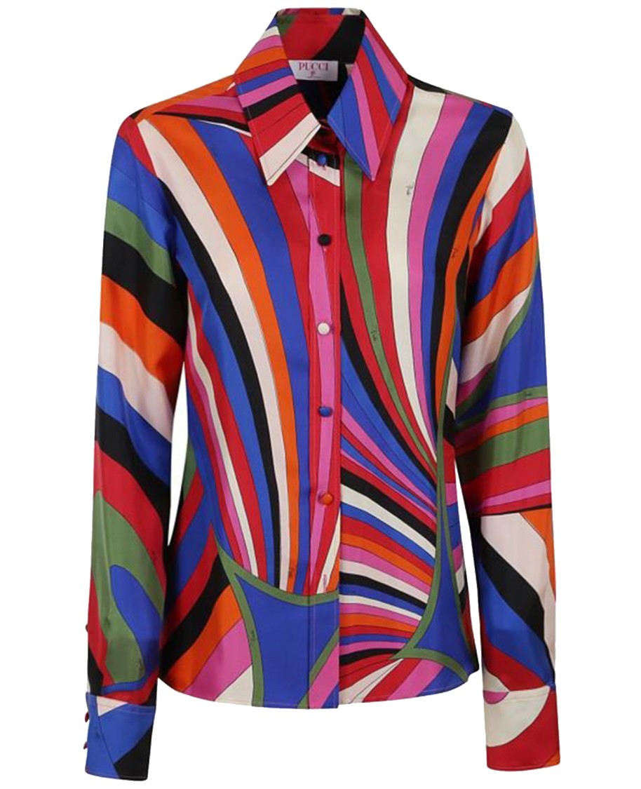Pucci Iride-Print Silk Shirt