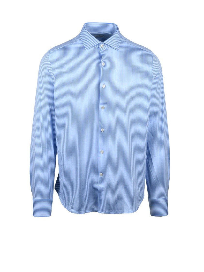 Sonrisa Fior Di Cotone Fior Di Cotone Cotton Shirt With Striped Pattern