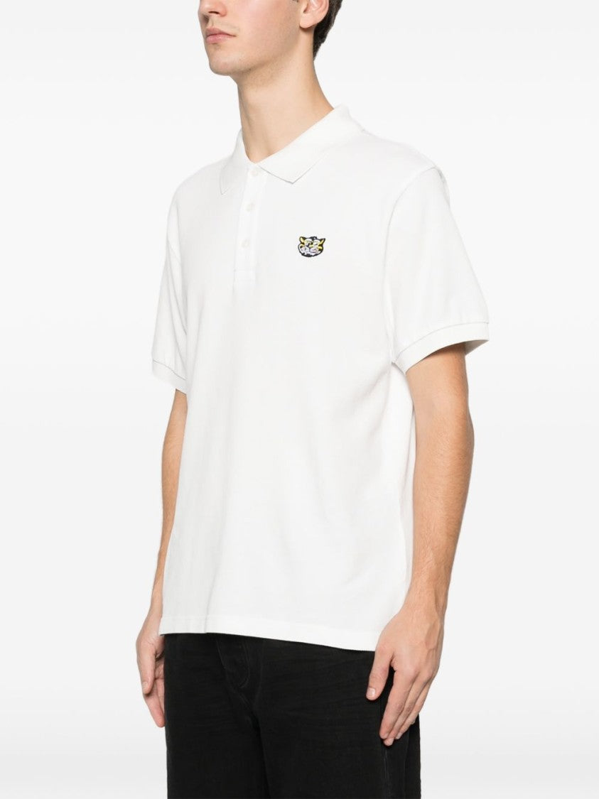 Kenzo Short-Sleeve Cotton Polo With Embroidered Tiger Emblem