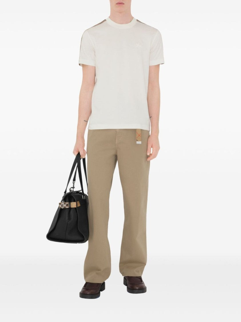Burberry Cotton T-Shirt With Check Detail
