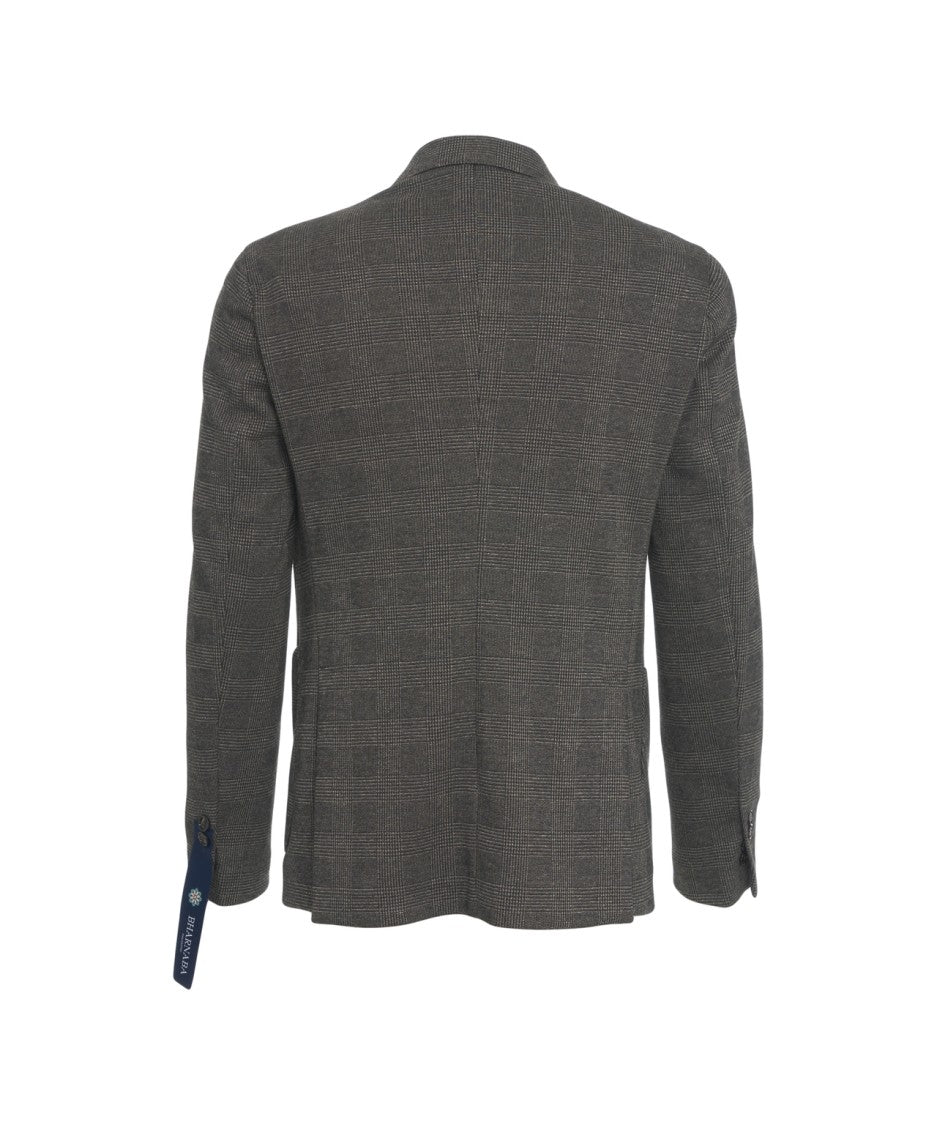 Bharnaba Textured Grey Blazer With Elegant Lapels And Dual Button Closure