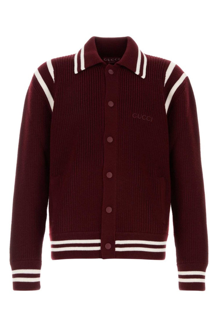 Gucci Burgundy Wool Cardigan