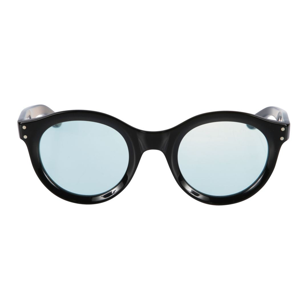 Kador Thick Glossy Black Sunglasses With Rounded Lenses