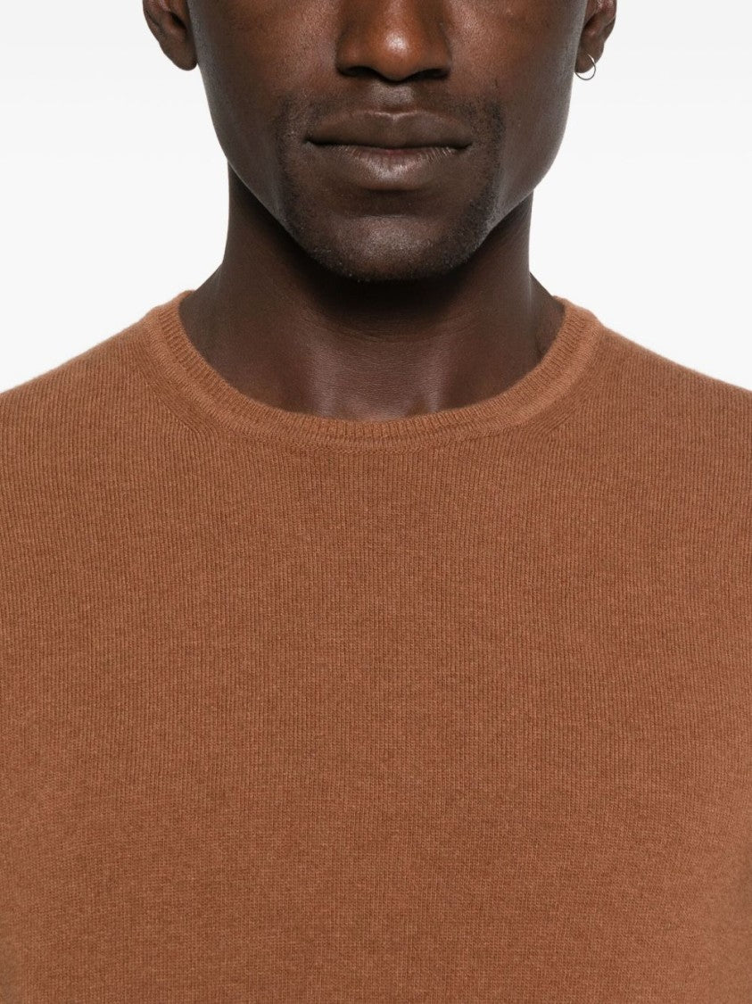 Daniele Fiesoli Brown Wool-Cashmere Blend Sweater