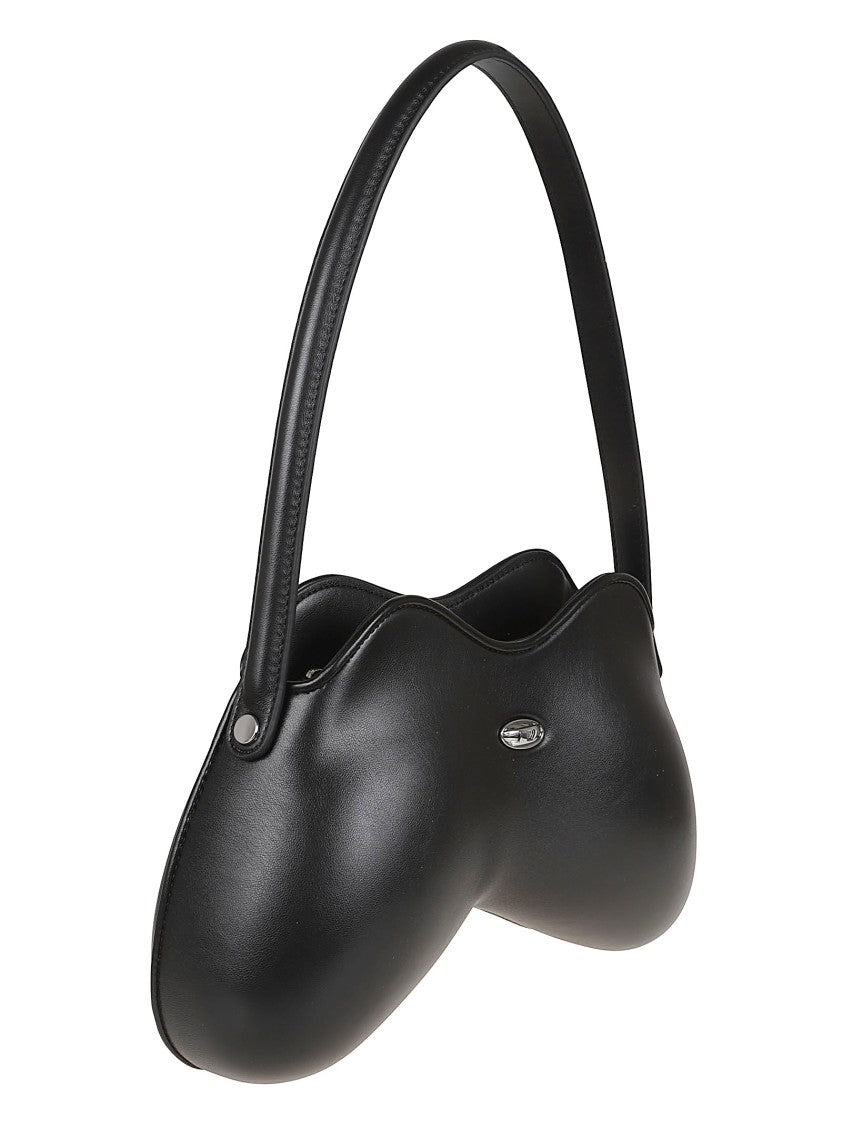 Diesel Sculptural Black Polyurethane Shoulder Bag