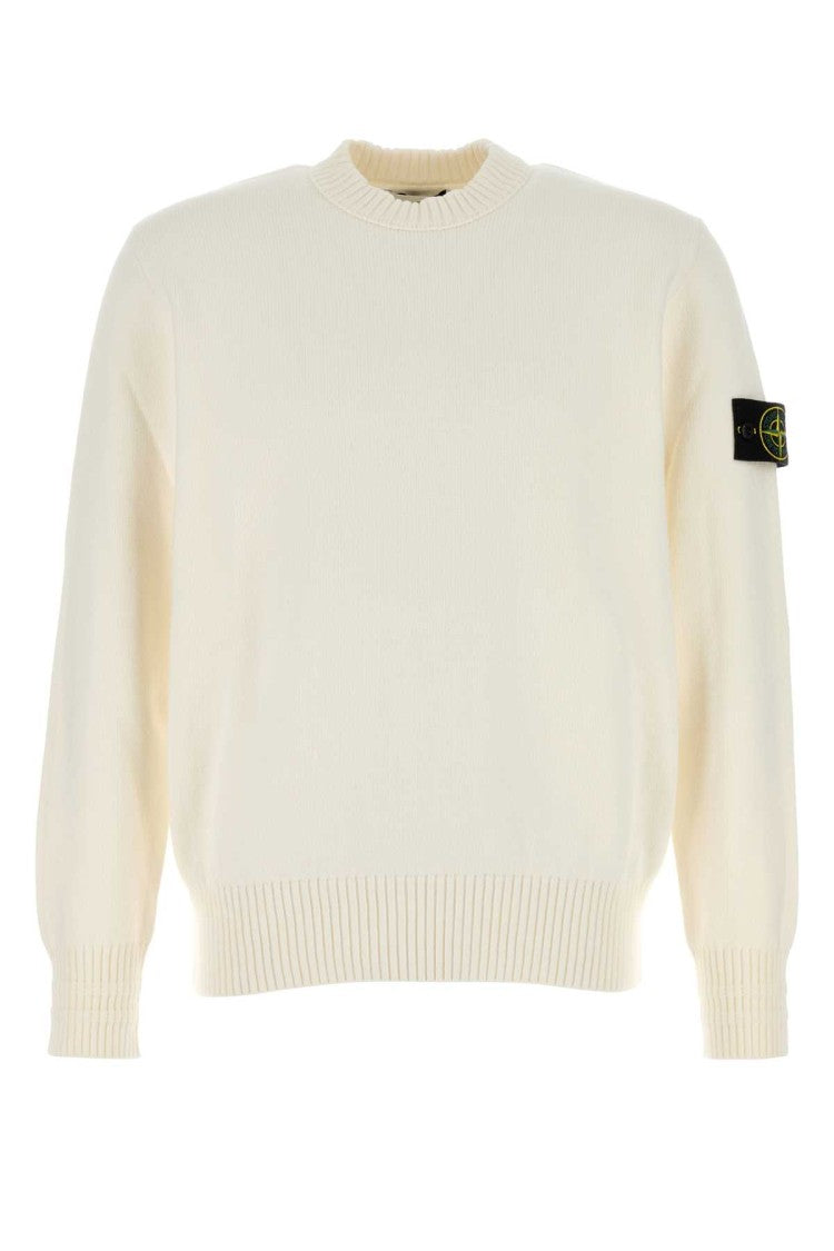 Stone Island Ivory Cotton Blend Sweater