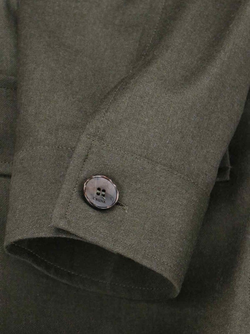 Cruna Structured Wool Shirt Jacket With Classic Collar And Chest Pockets