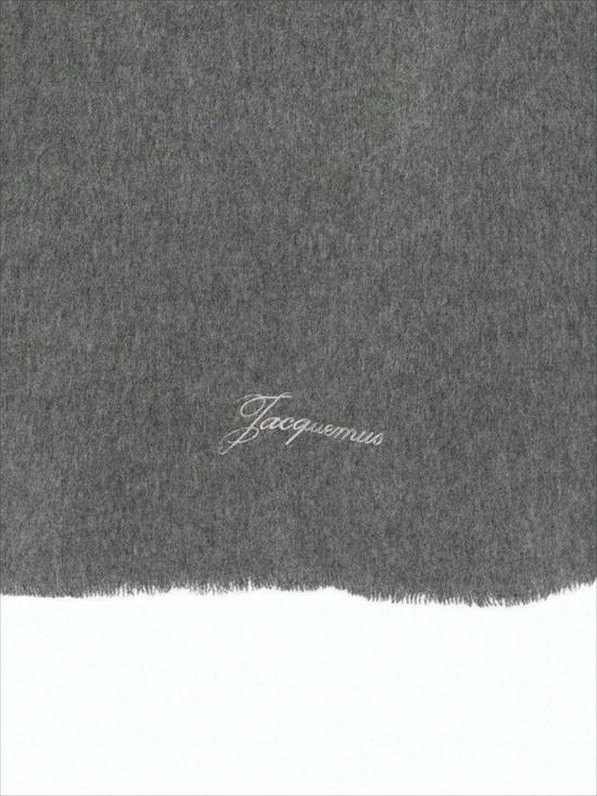 Jacquemus Rectangular Grey Wool-Cashmere Jacquemus Scarf
