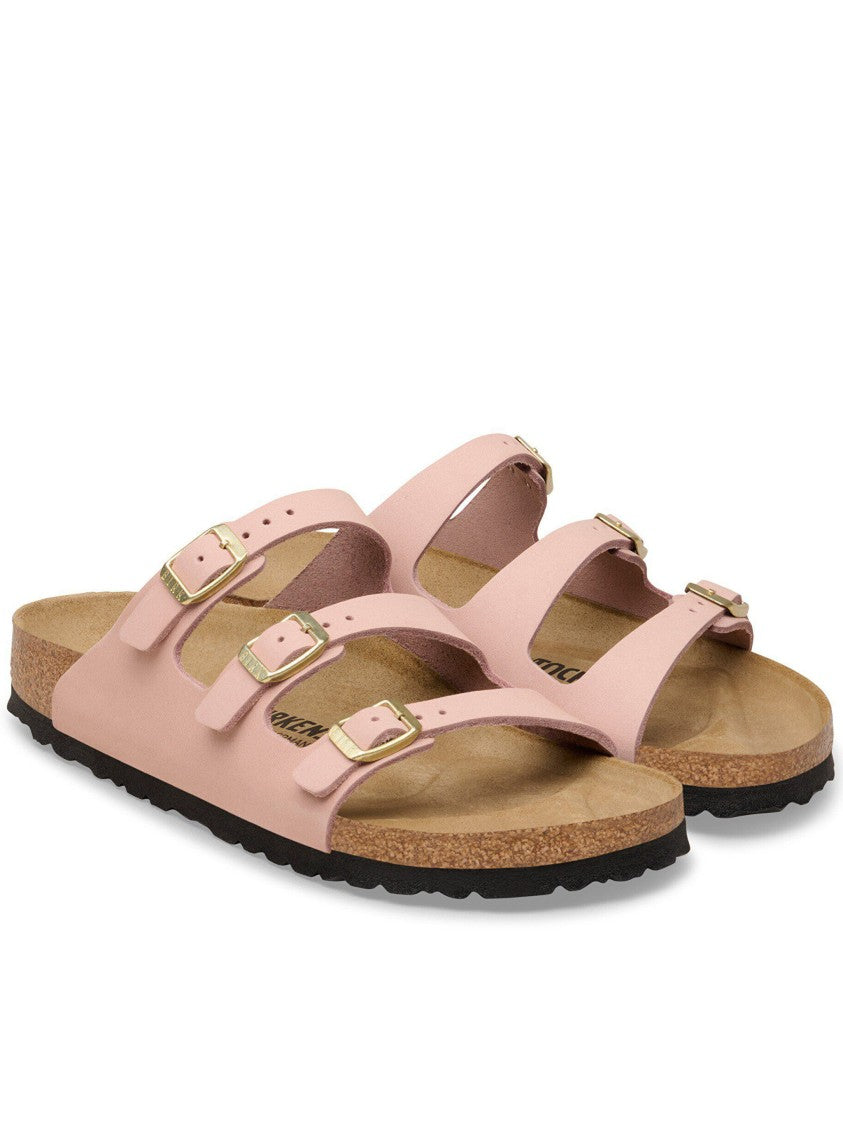 Birkenstock Florida Slip On Gold Buckle Sandals