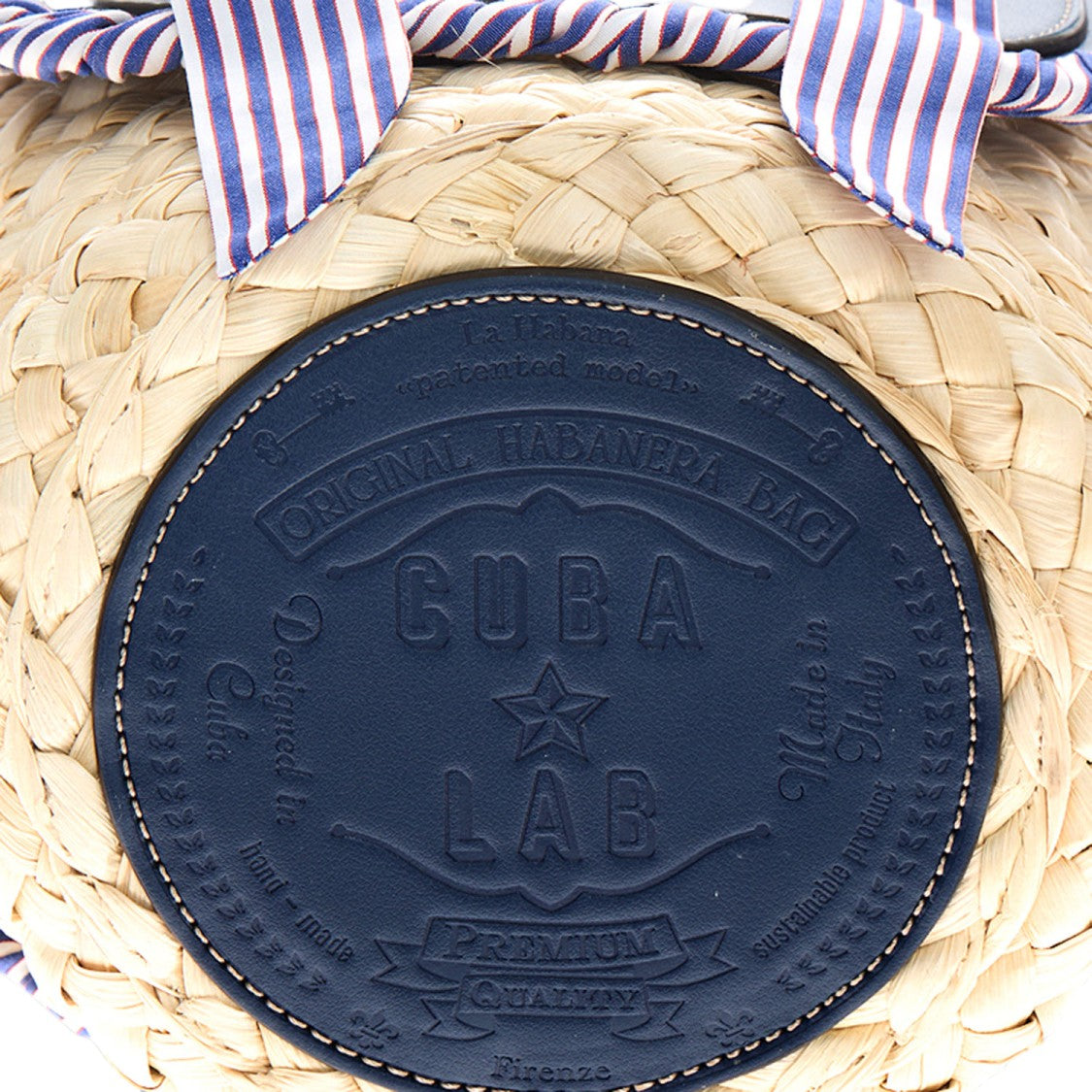 Cuba Lab Habanera Leather And Rafia Bag