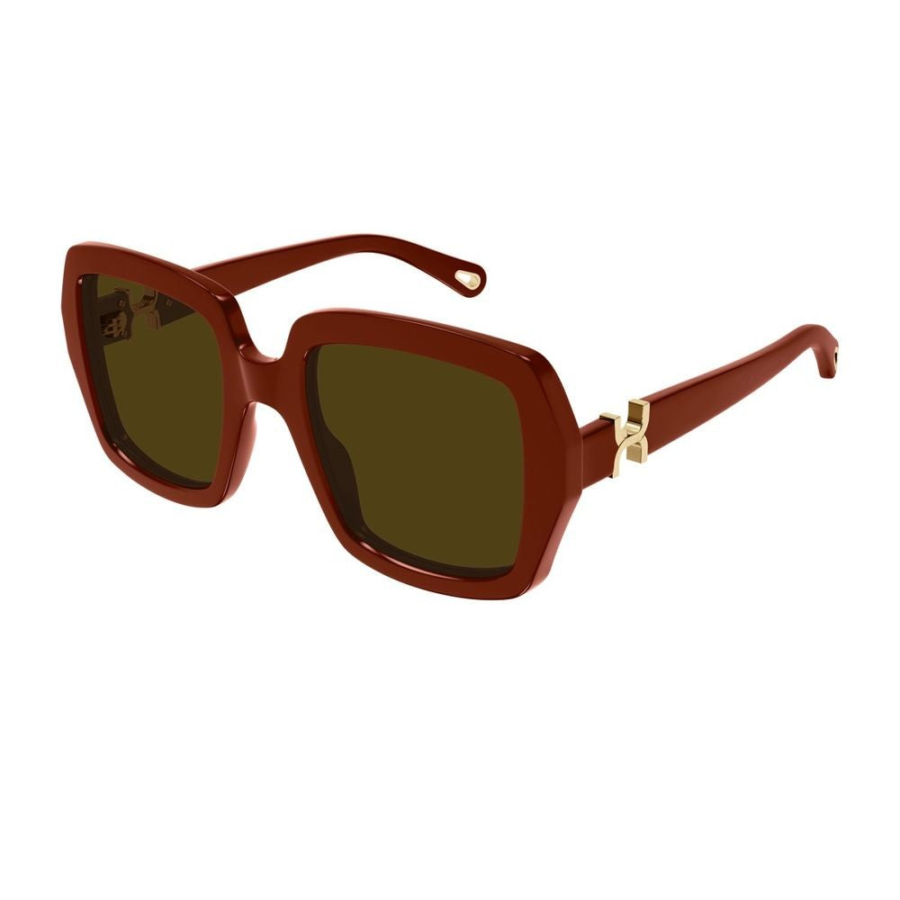 Chloé Ch0301s Marcie-Linea Chloé Oversized Terracotta Red Acetate Sunglasses