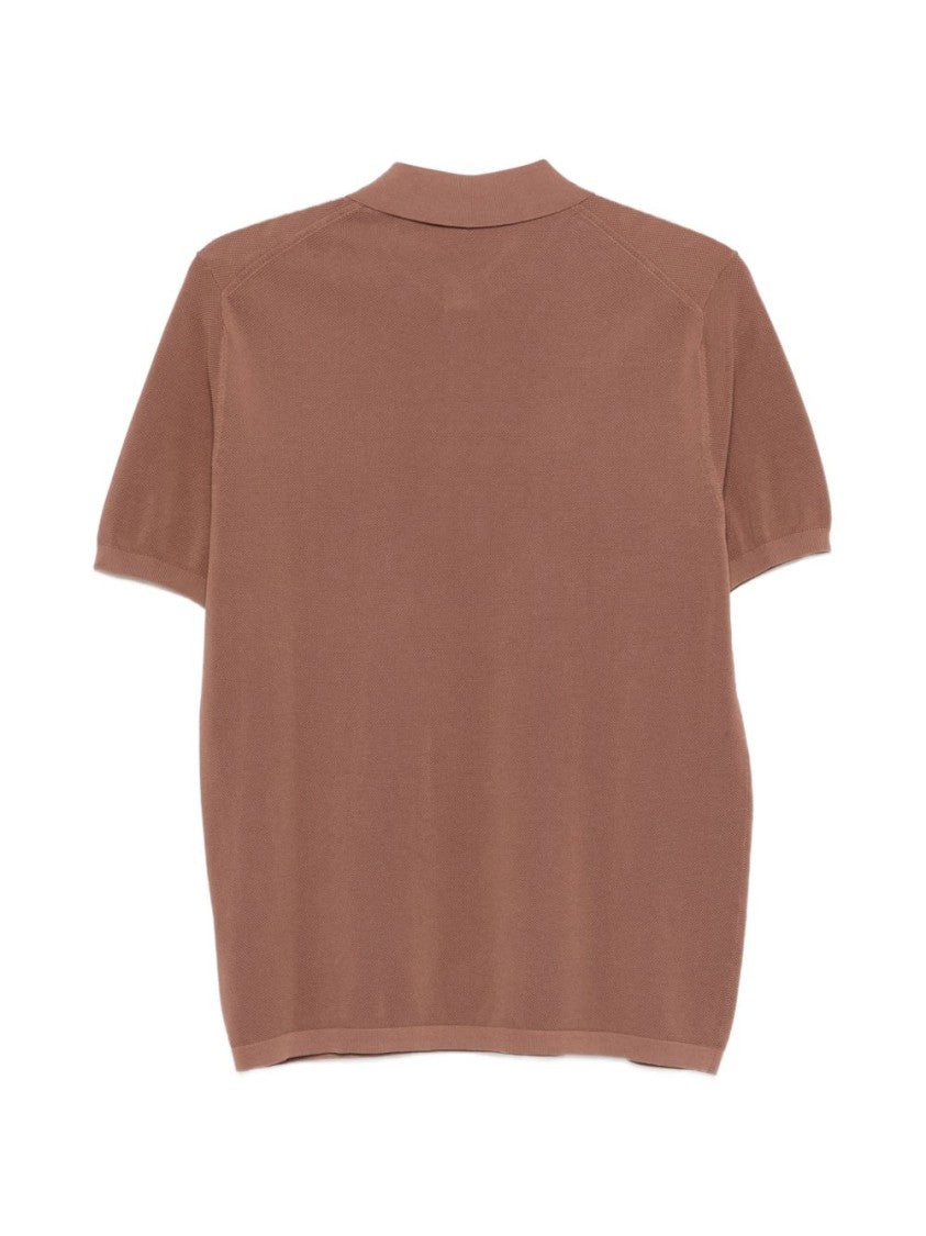 Aspesi Relaxed-Fit Textured Brown Polo