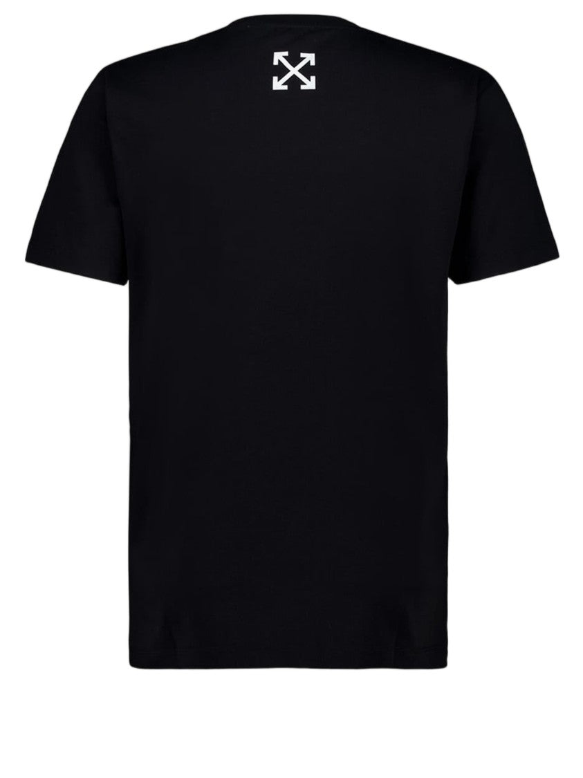 Off-White Contrast Logo Print Black Cotton T-Shirt