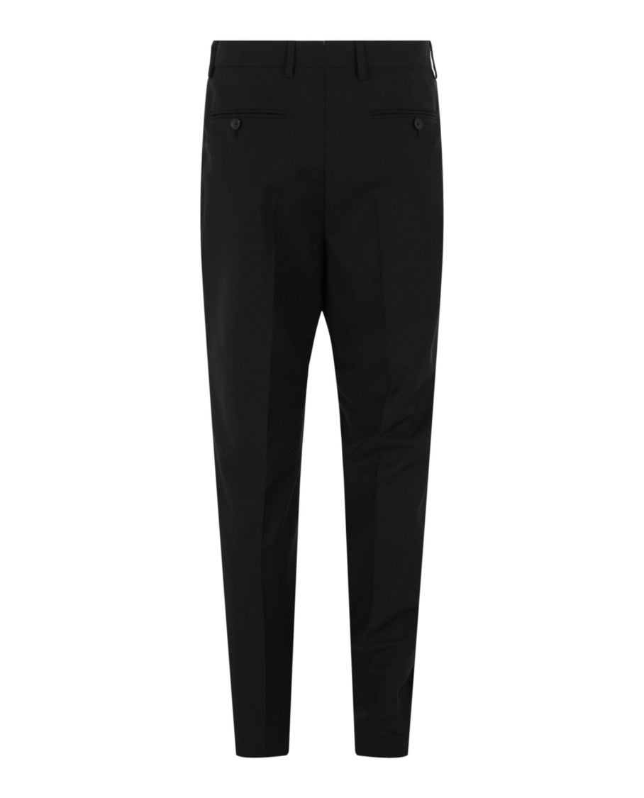 Ferragamo High-Rise Straight Leg Trousers With Whipstitched Hem