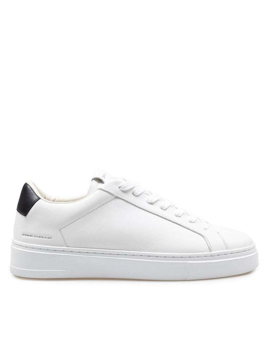 Crime London Black/White Crime Leather Sneakers