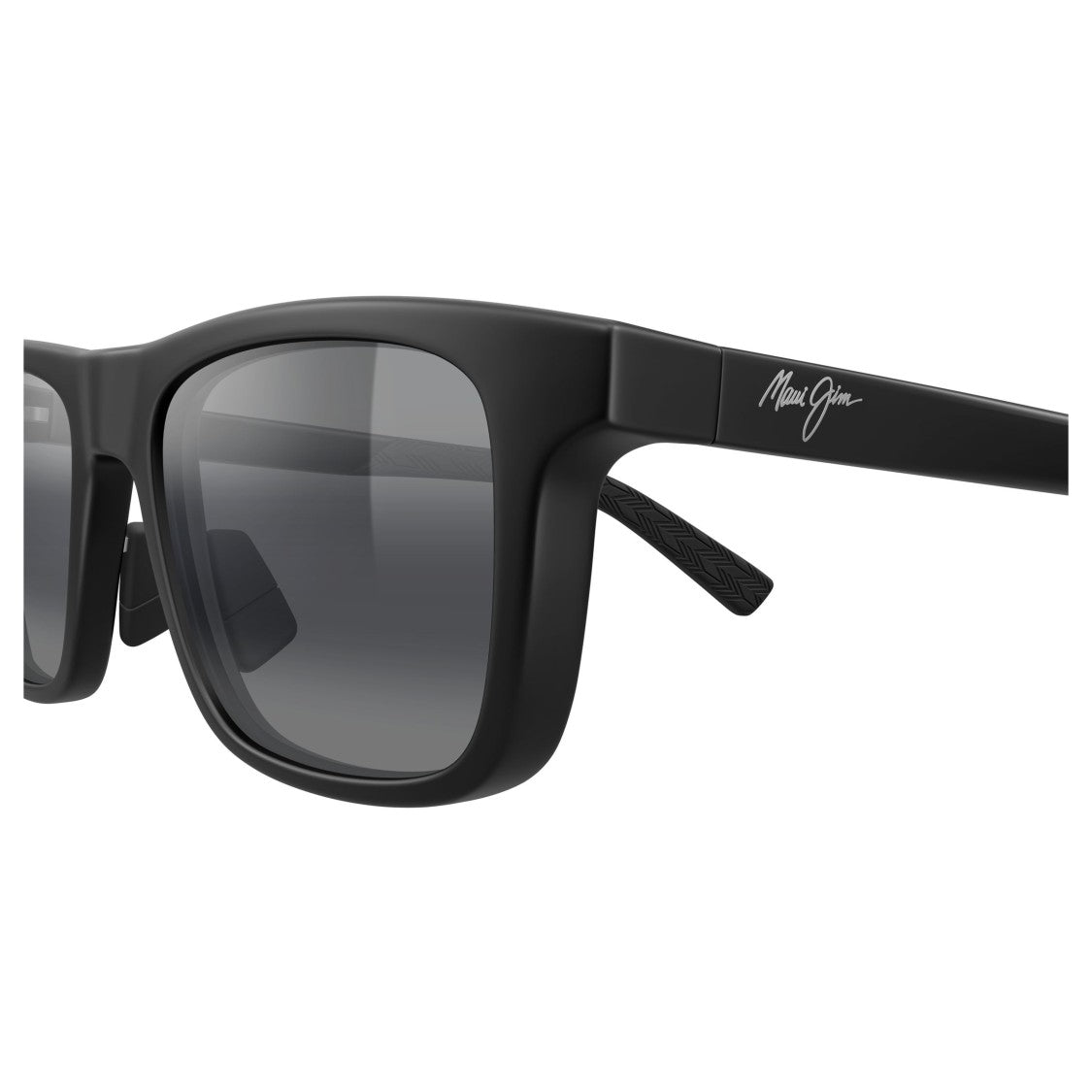 Maui Jim Moaka Rectangular Matte Black Sunglasses With Gradient Lenses