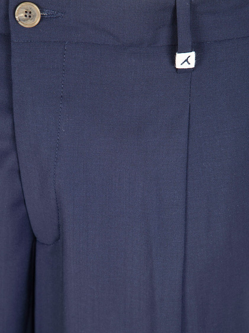 Myths Tailored Straight Leg Trousers With Button Closure And Pleated Front