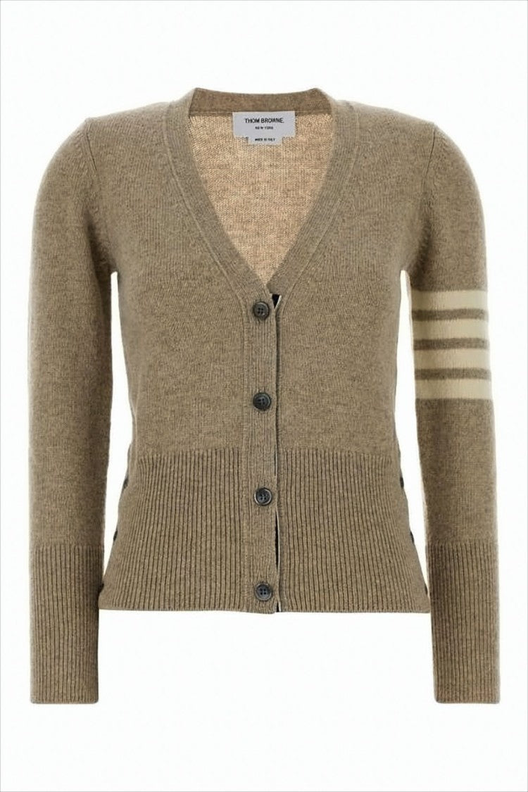 Thom Browne V-Neck Wool Cardigan With Striped Detailing