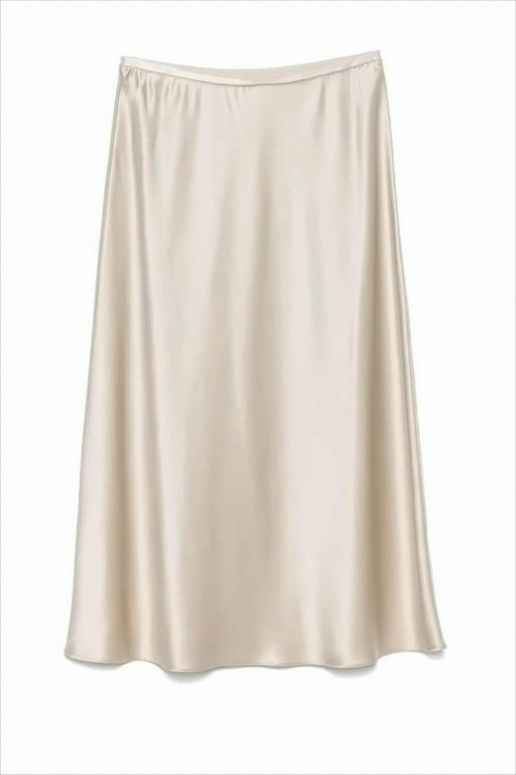 Max Mara Flowing Midi Silk Skirt With Waistband