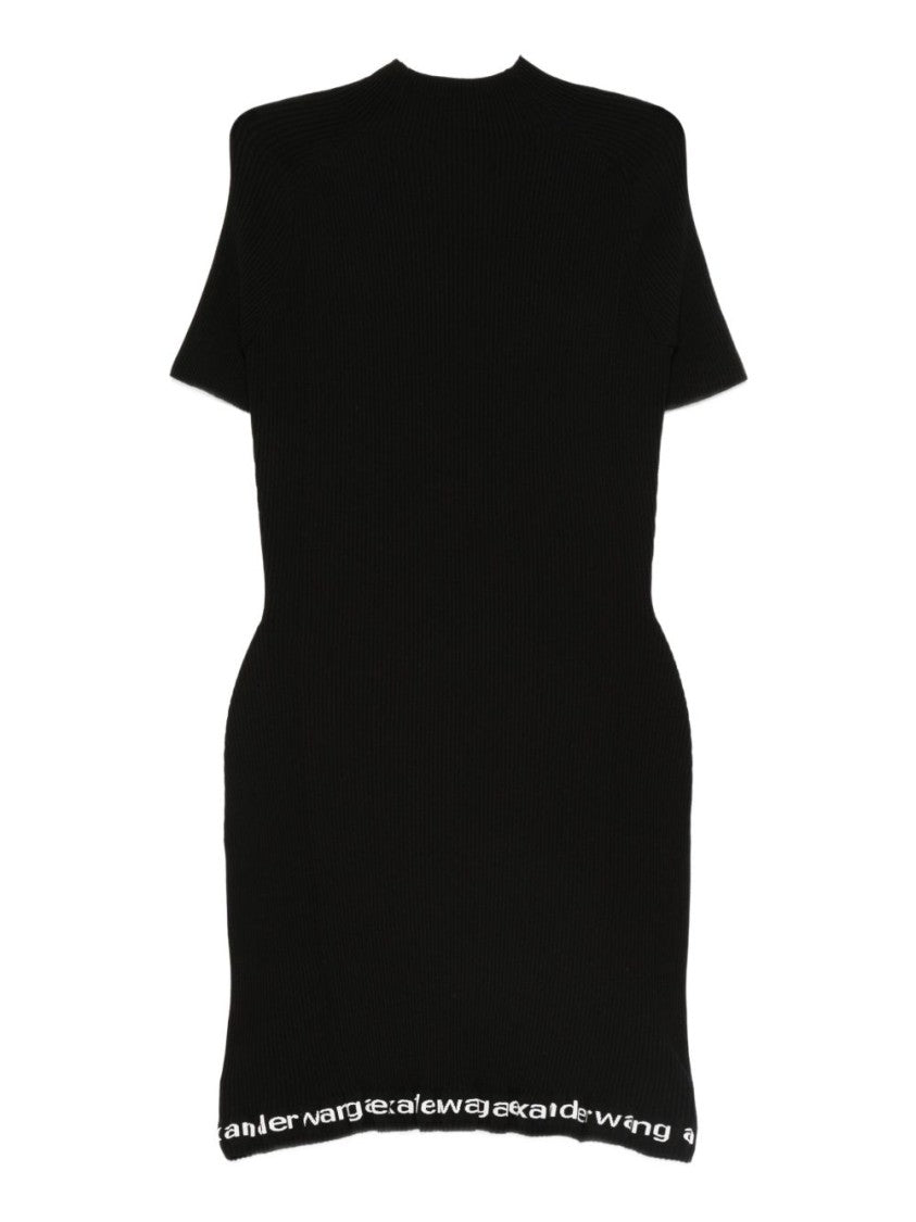 Alexander Wang Form-Fitting Mini Dress With High Neckline
