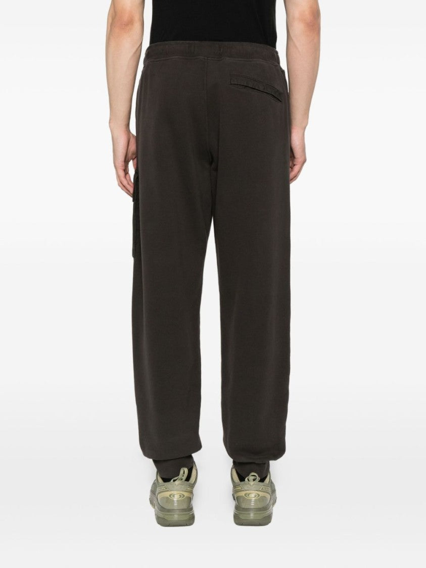 Stone Island Classic Fit Black Trousers With Ribbed Cuffs