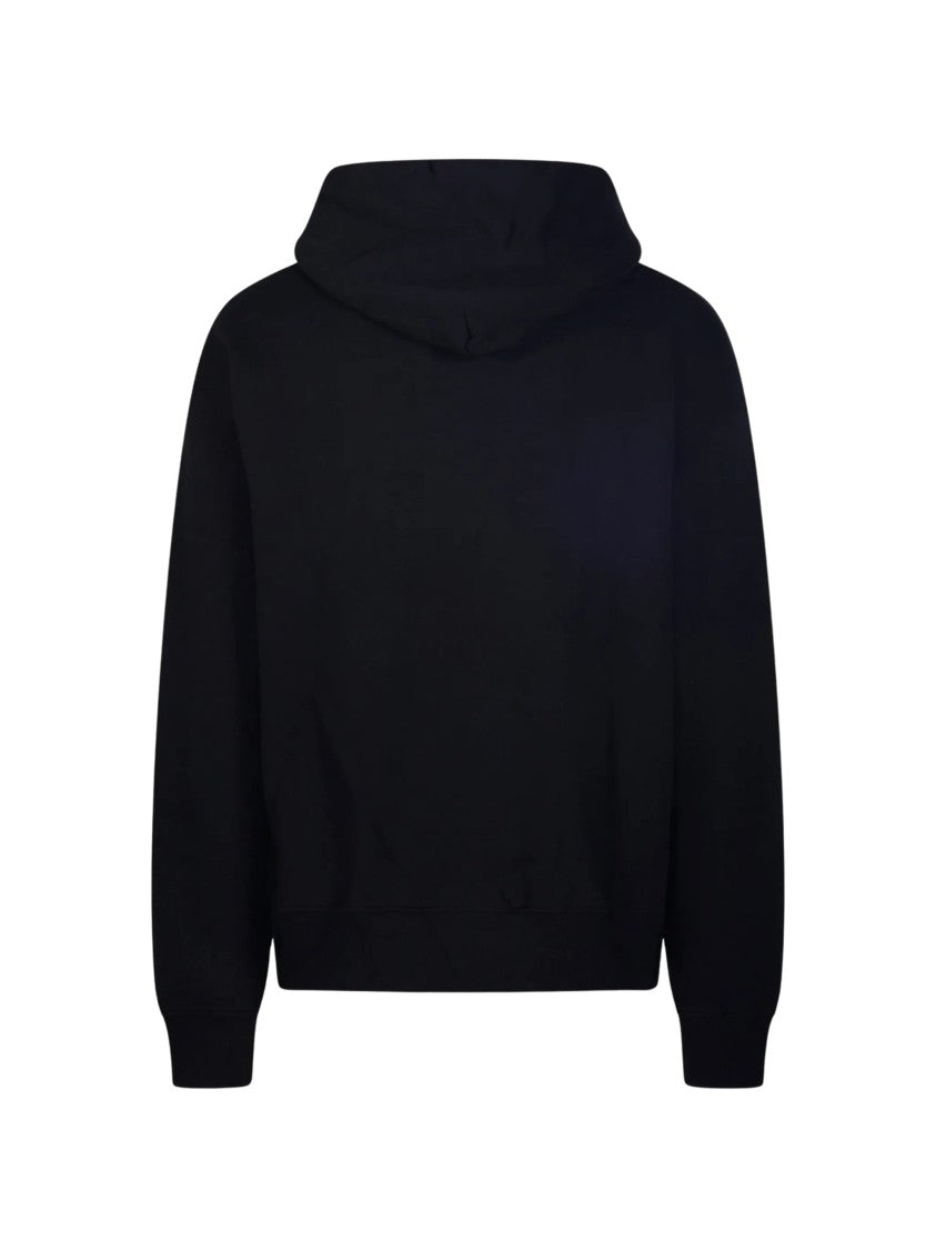 Off-White Minimalist Black Hoodie With Adjustable Drawstring And Subtle Logo