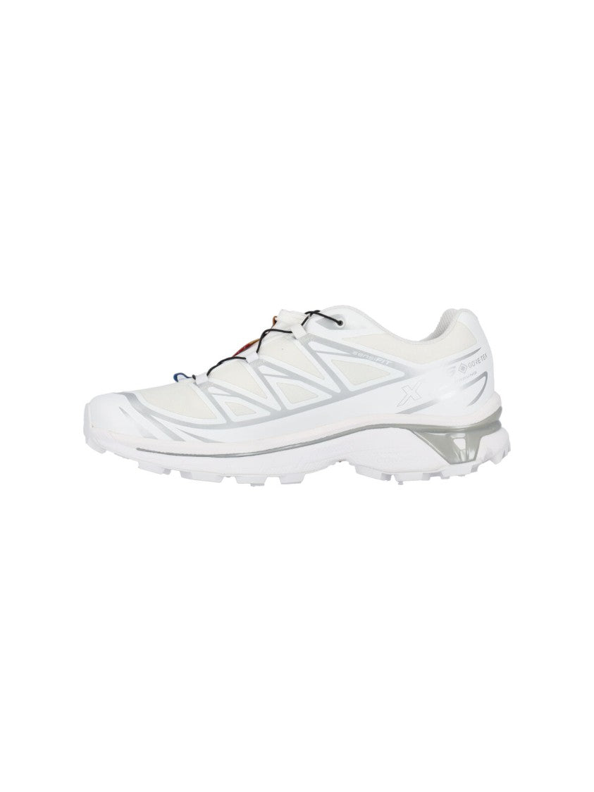 Salomon White Xt-6 Gore-Tex Sneakers With Quicklace™ Closure And Silver Accents