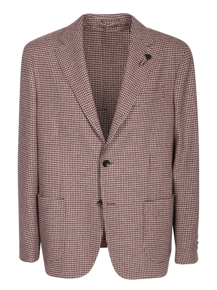 Lardini Bordeaux Wool-Cashmere Blend Blazer