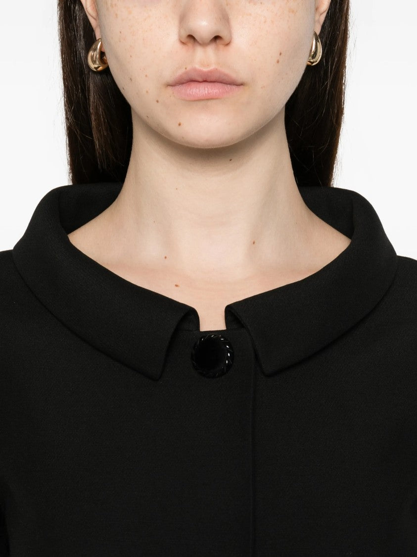 Valentino Black Cropped V-Gold Accent Jacket