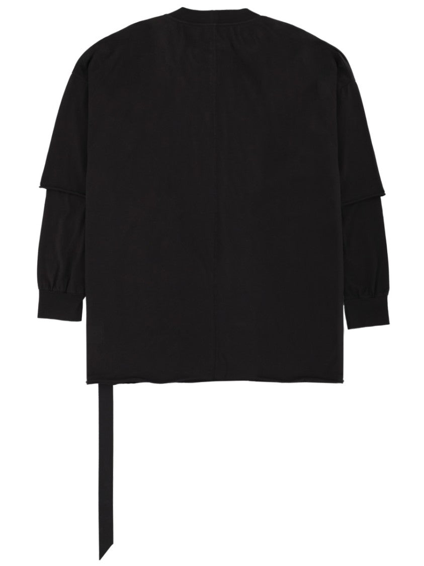 Drkshdw By Rick Owens Neutrals Tommy Hustler Layered Oversized Cotton T-Shirt
