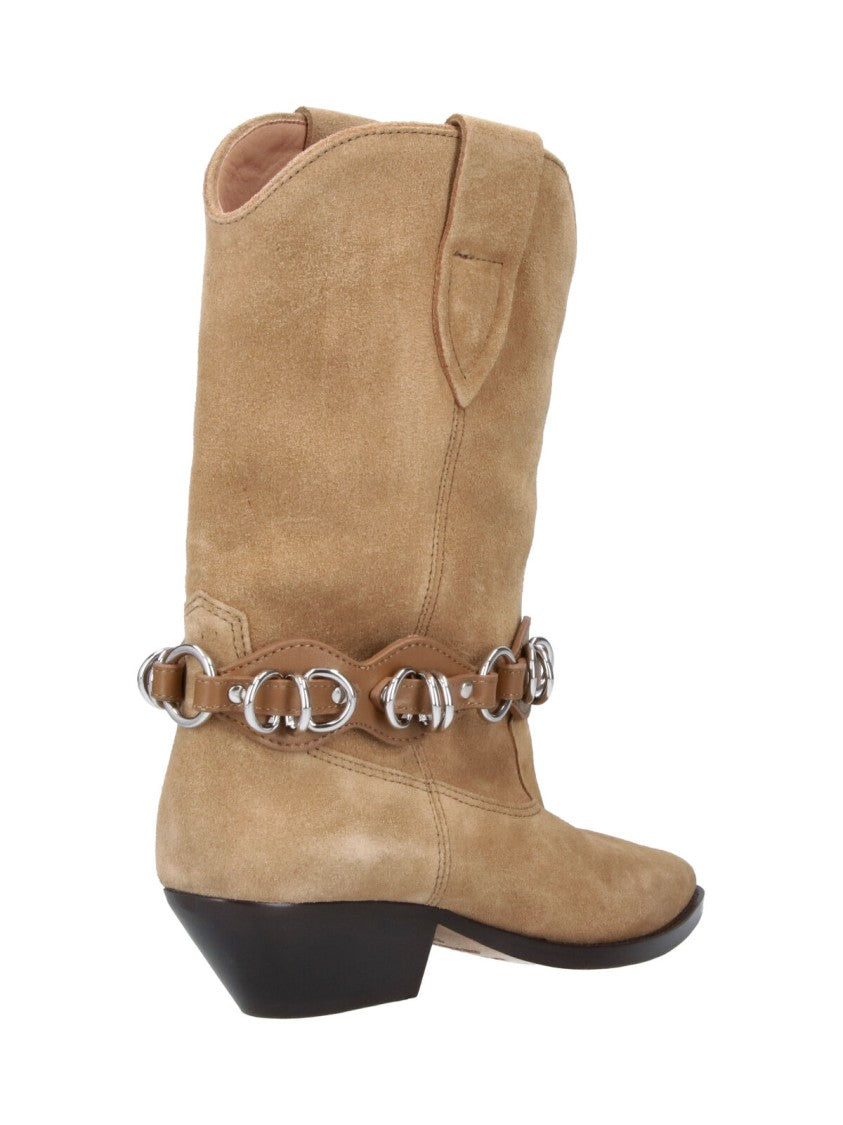 Isabel Marant Brown Duerto Silver Detail Suede Ankle Boots