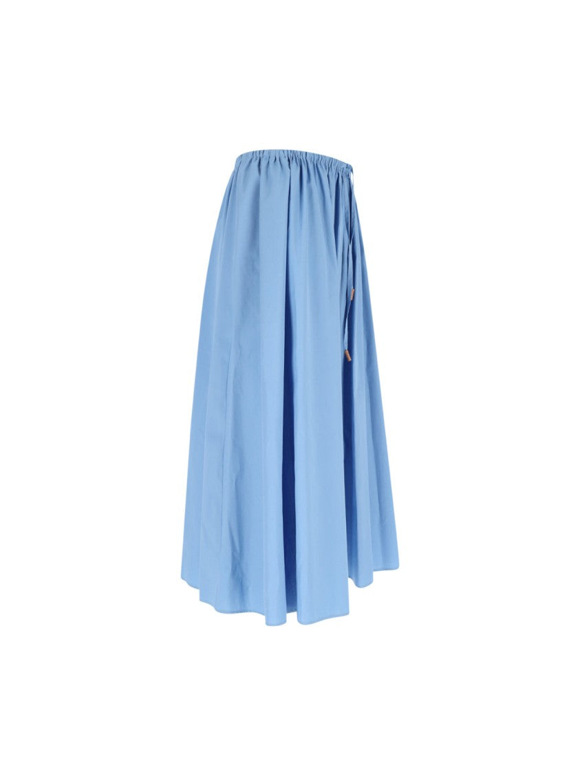 Marni Midi Skirt In Light Blue Cotton