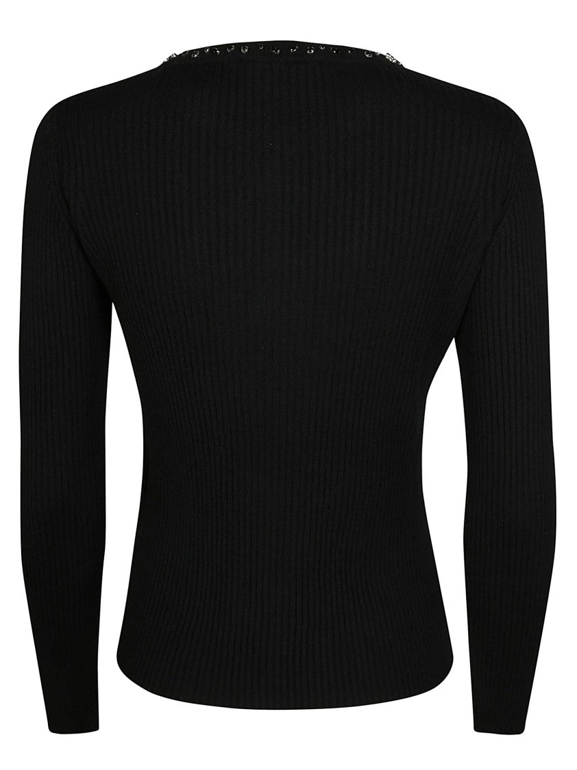 Max Mara Catone Jeweled Crewneck Sweater