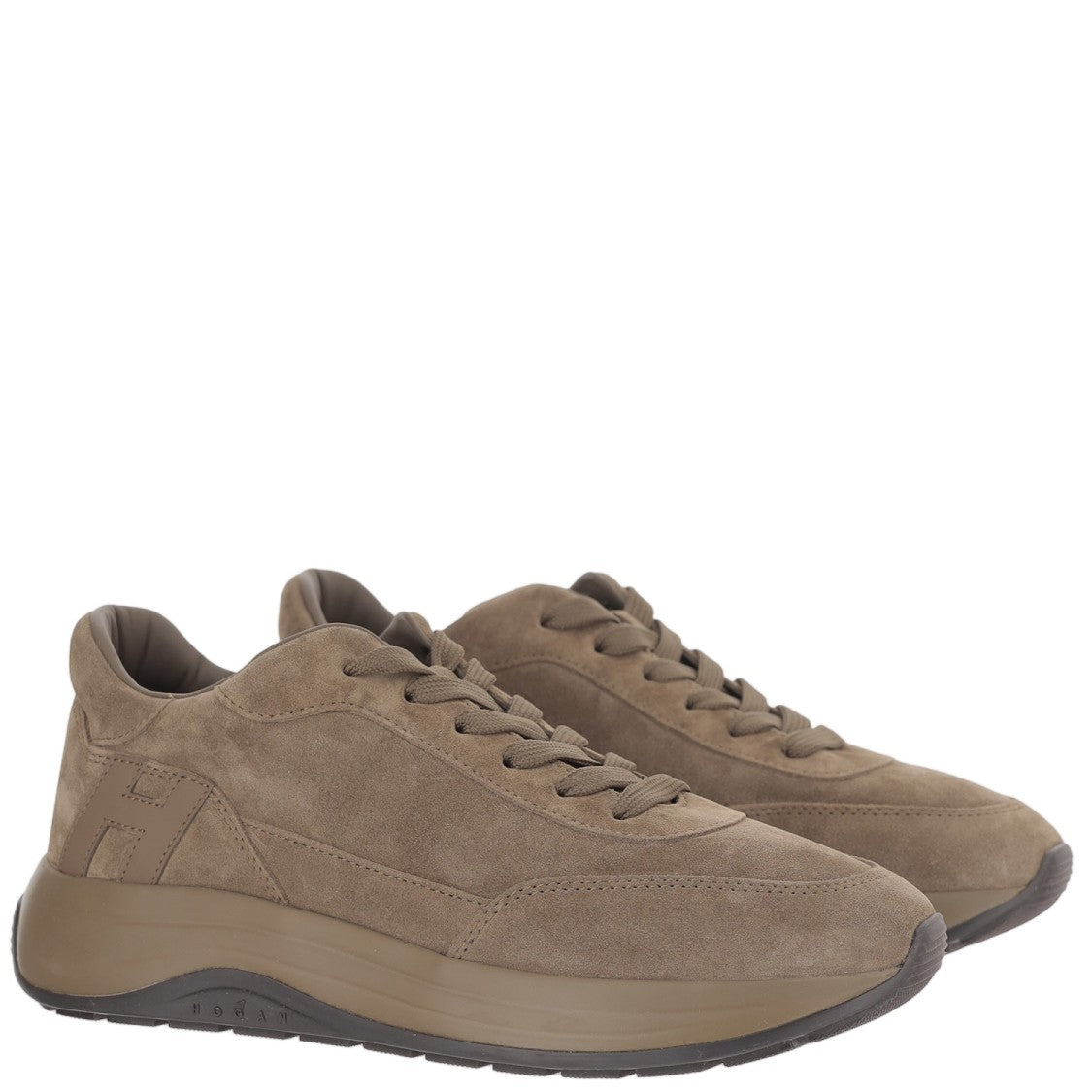 Hogan Hi-Light Suede Sneakers With Contrasting Logo Detail