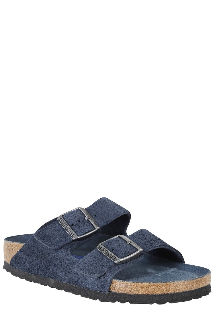 Birkenstock Dark Blue Arizona Sfb Double-Strap Suede Sandals