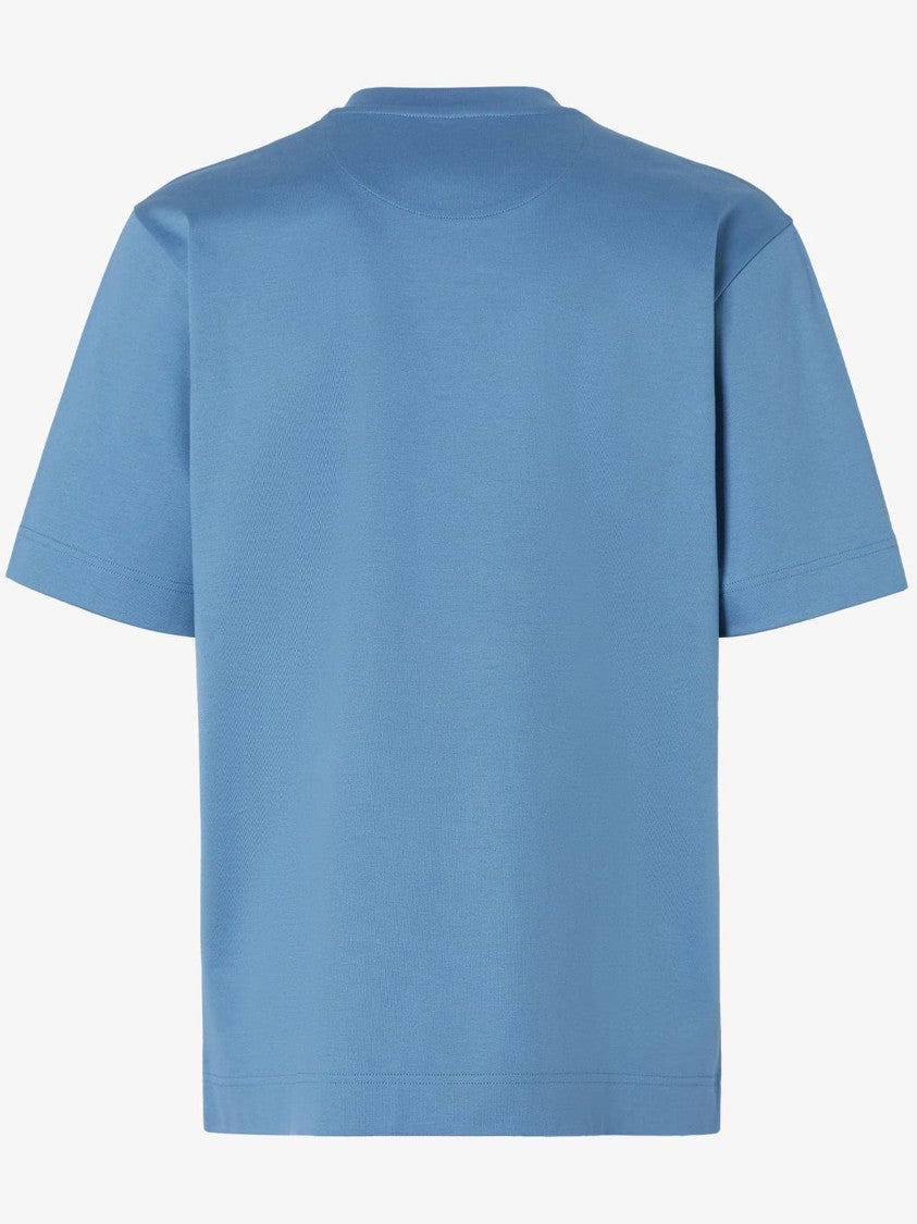 Fendi Relaxed-Fit Blue Logo Detail T-Shirt