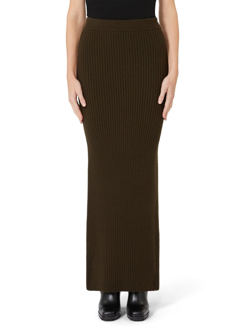 Max Mara Refined Wool-Cashmere Blend Skirt With Stretch Comfort