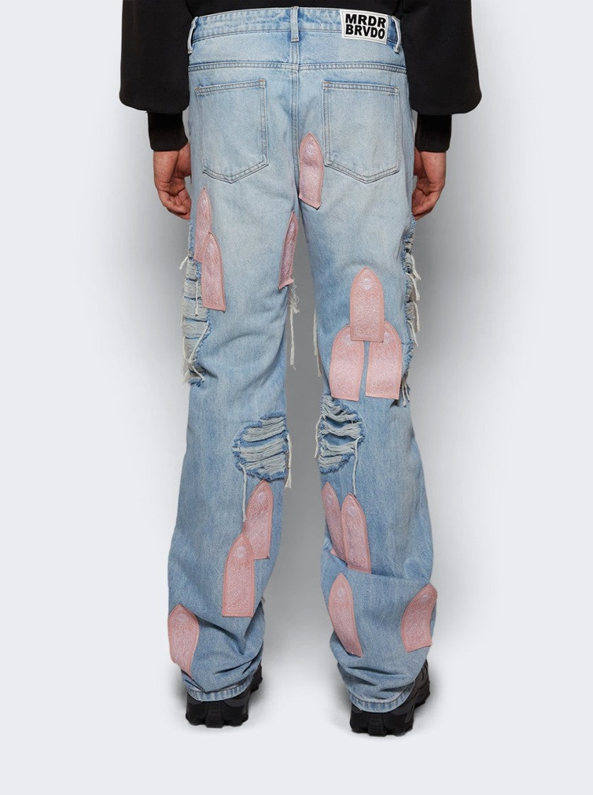 Who Decides War Easter Pink Denim Jeans - Sky And Rose