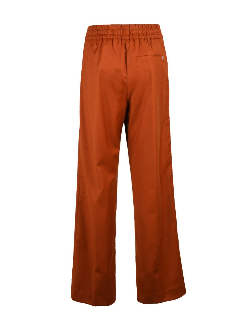 Dondup Rust Marisol Wide-Leg Virgin Wool Pants
