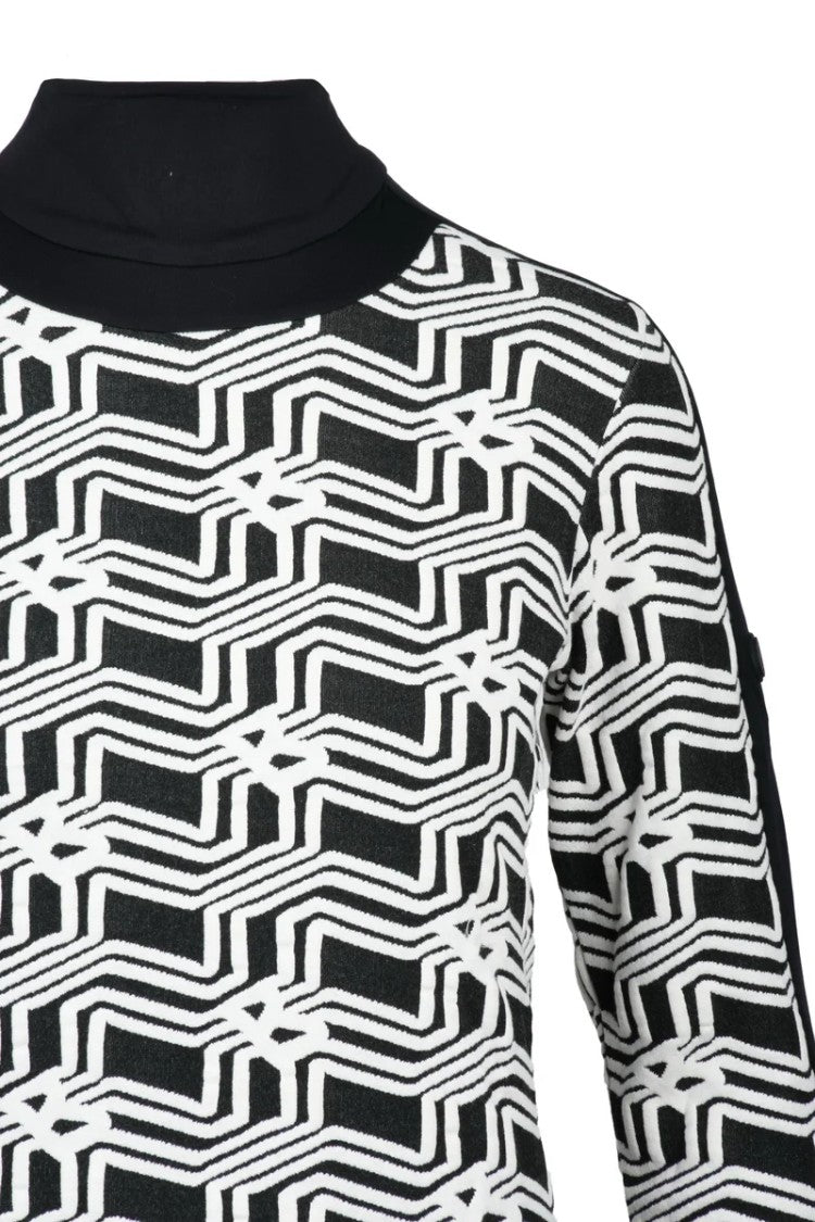 Bogner Fitted Turtleneck - Black/White