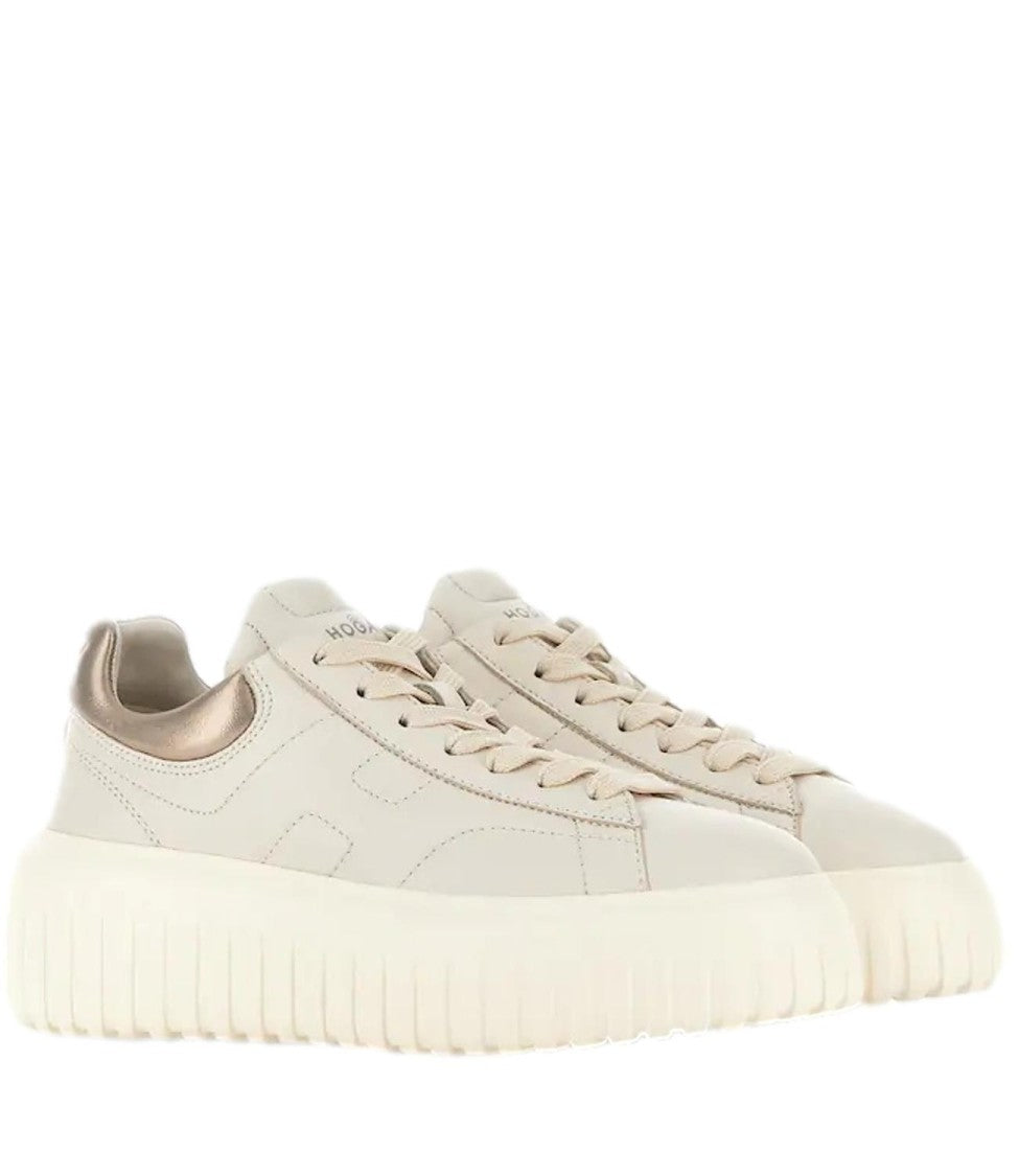Hogan H-Stripes Allacciato H Sheepskin Low-Top Sneakers